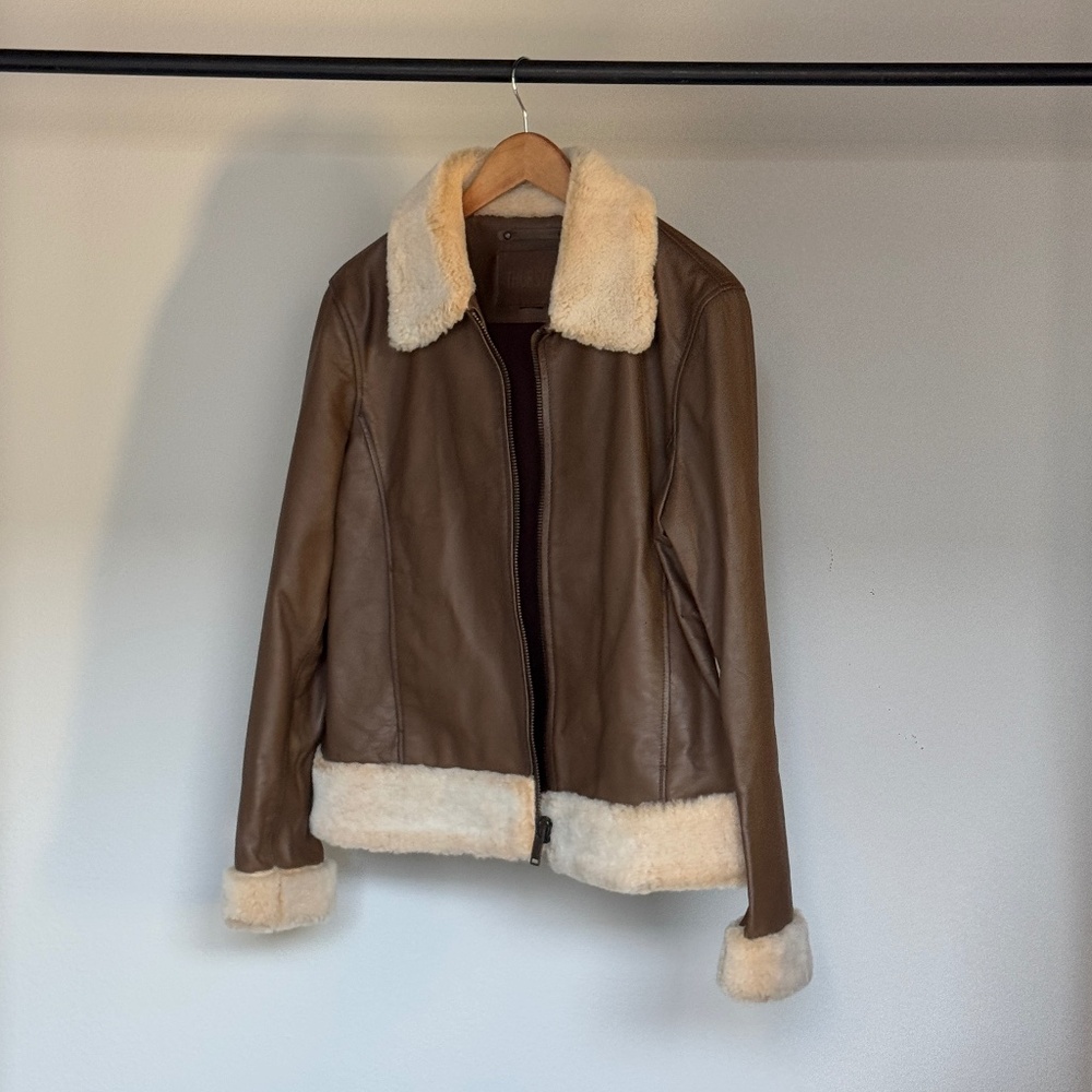 Thursdays Boots Leather with Fur Rimmed Jacket